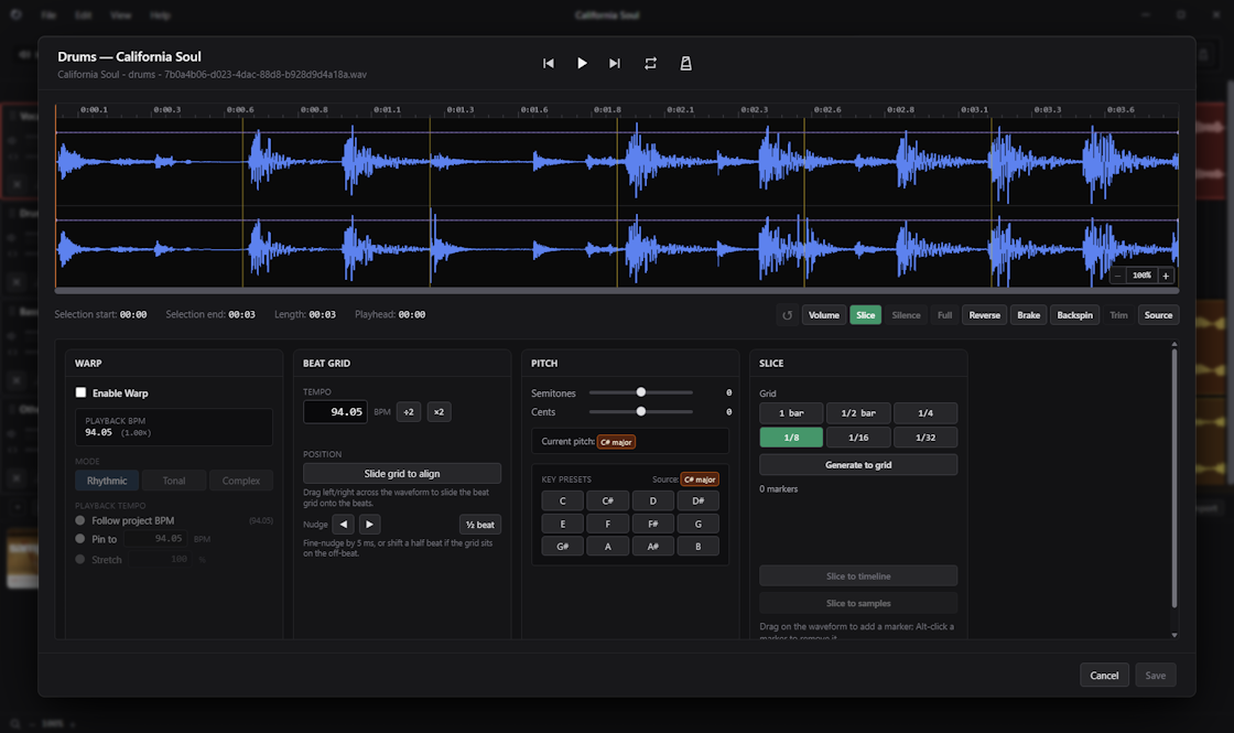 The Clip Editor window