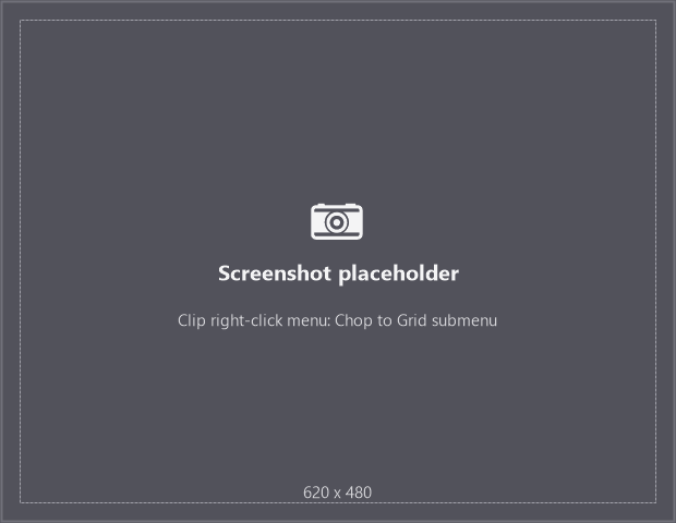 The clip right-click menu open on Chop to Grid