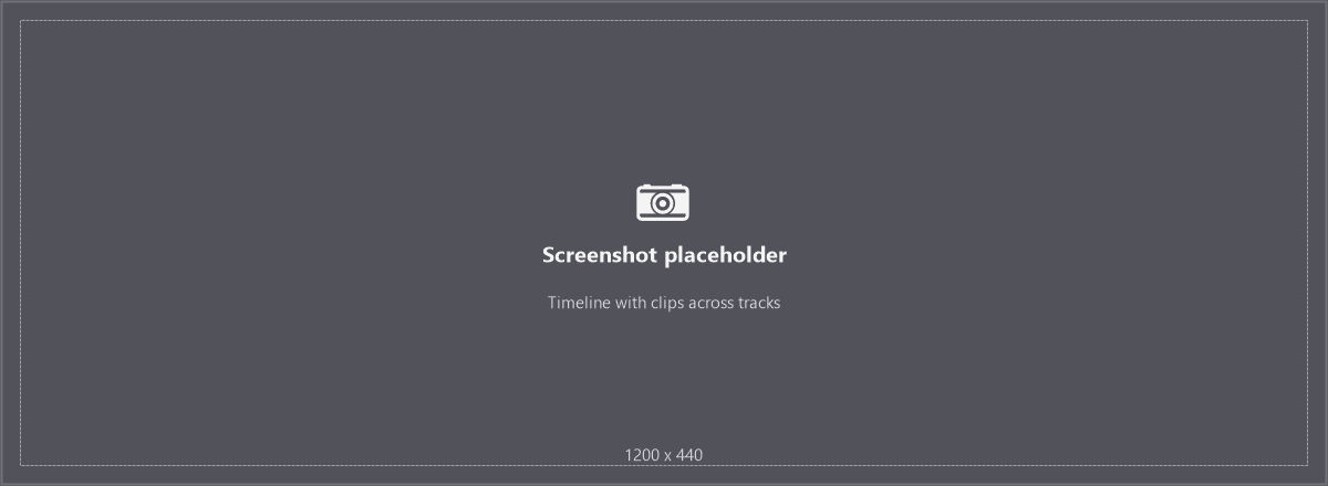 The timeline with clips arranged across several tracks